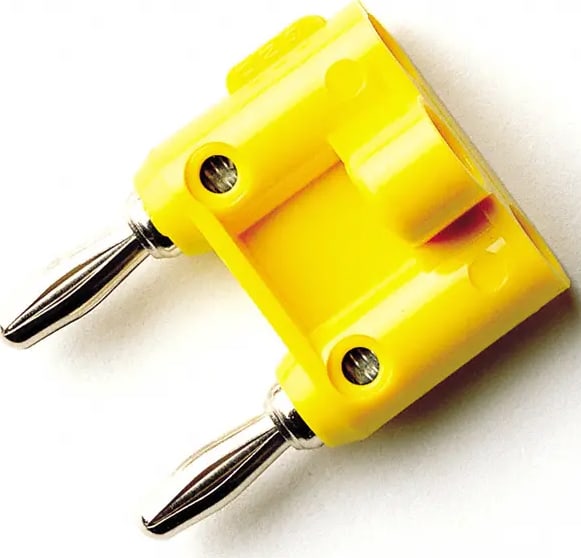 Pomona MDP-4 - Stackable Double Banana Plug with Cable Guide, Solderless, Yellow