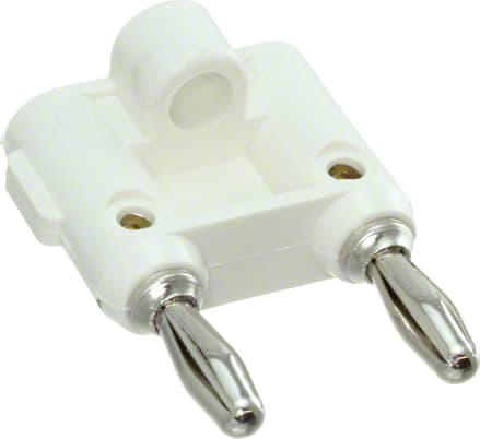 Pomona MDP-9 - Stackable Double Banana Plug with Cable Guide, Solderless, White