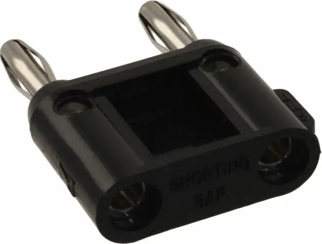 Pomona MDP-S-0 - Double Banana Plug with Shorting Bar, Stackable, Black