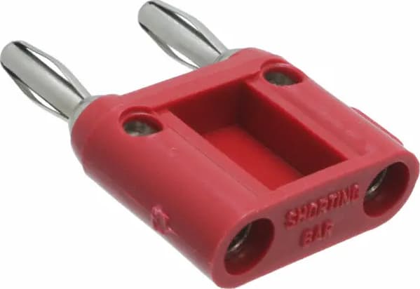 Pomona MDP-S-2 - Double Banana Plug with Shorting Bar, Stackable, Red