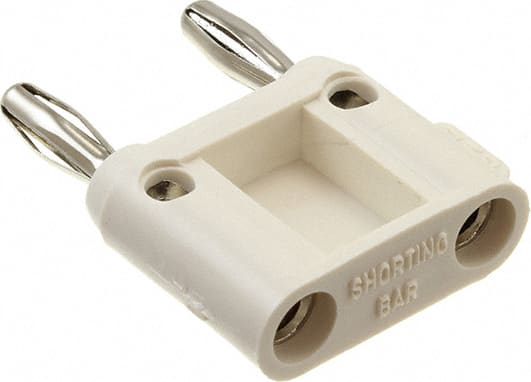 Pomona MDP-S-9 - Double Banana Plug with Shorting Bar, Stackable, White