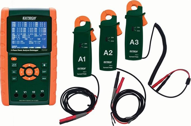 Extech PQ3450-2-NIST - 200A Datalogging Power Analyzer Kit w/NIST