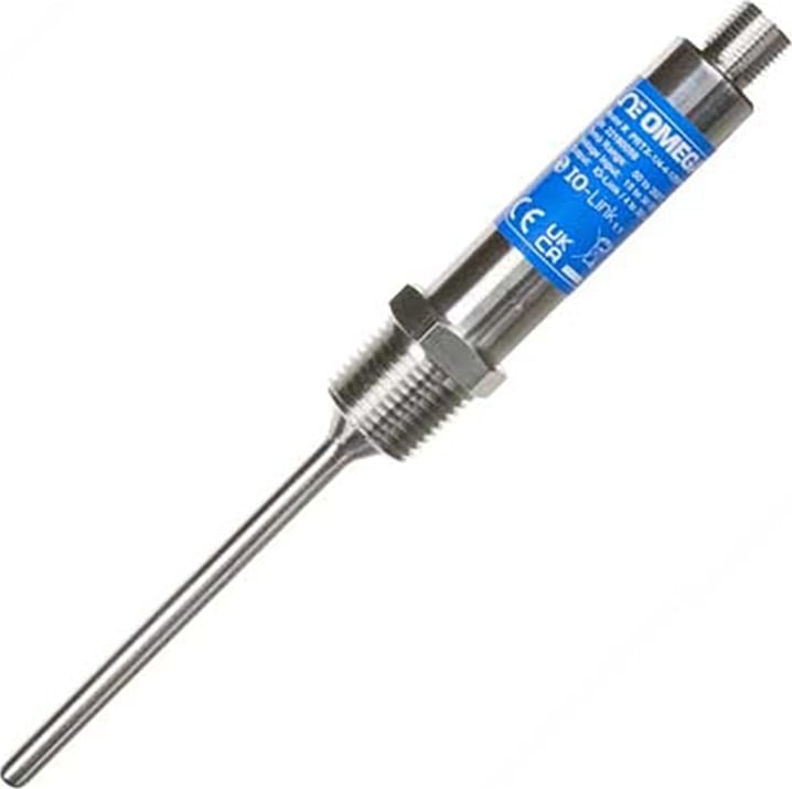 Omega Engineering PRTXI-1-4N-1-8-6-IO - RTD Temperature Transmitter, 1/4' NPT Process Connection, 1/8' Probe Diameter, 6' Probe Length