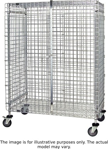 Quantum Storage Systems M2460-69SEC - Mobile Stem Caster Security Cart, Chrome, 24'W x 60'L x 69'H