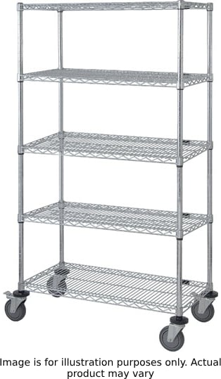 Quantum Storage Systems M2460C47-5 - Mobile Wire Stem Caster Cart, 24'W x 60'L x 80'H