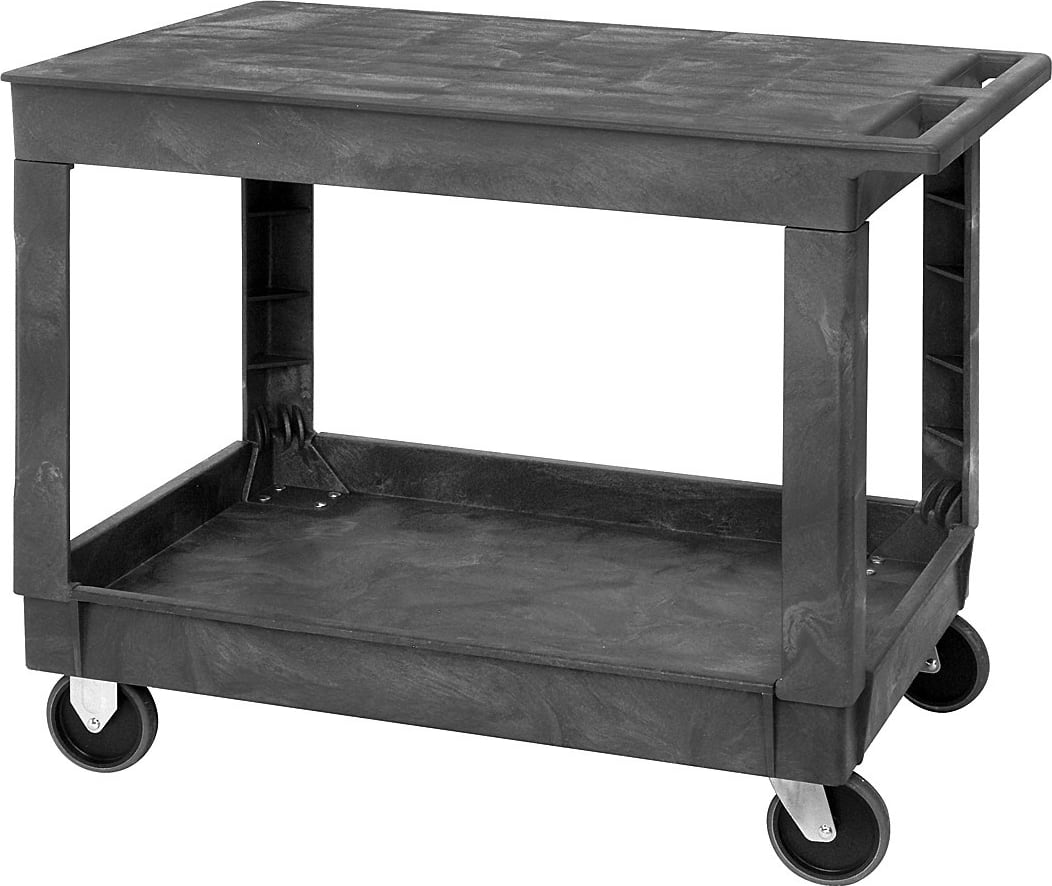 Quantum Storage Systems PFTC4026-33-2 - Polymer Flat Top Shelf Cart, 40'L x 26'W x 32-1/2'H