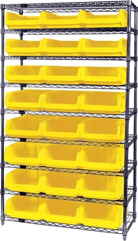 Quantum Storage Systems WR9-531YL - Magnum Bin Wire Unit, Yellow, 18'W x 42'L x 74'H