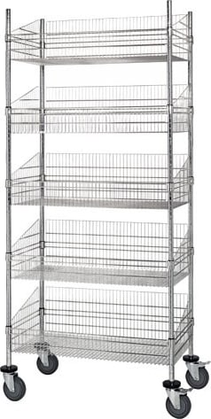 Quantum Storage Systems WRC74-BSK1848C-5 - Mobile 5 Post Basket Unit, 18'W x 48'L x 80'H
