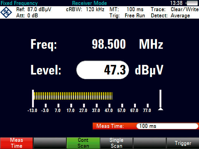 Rohde and Schwarz FSH-K43 - Receiver Mode and Channel Scan Option for FSH