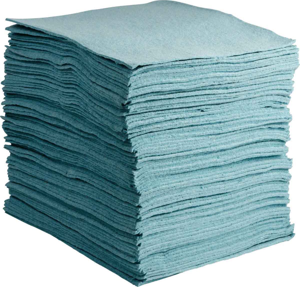Brady RF100 - Absorbent Pad, Universal, Re-Form, Cellulose, Light Blue, 15in x 19in, 100/Pack