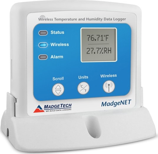 MadgeTech RFRHTemp2000A - Wireless Temperature/Humidity Data Logger, LCD screen