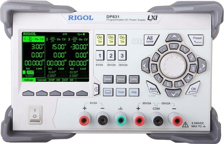 Rigol DP831-B DC Power Supplies / Lab Power Supplies - Outputs: Triple, Voltage Output 1: Variable, Max Voltage Output 1: 8 V