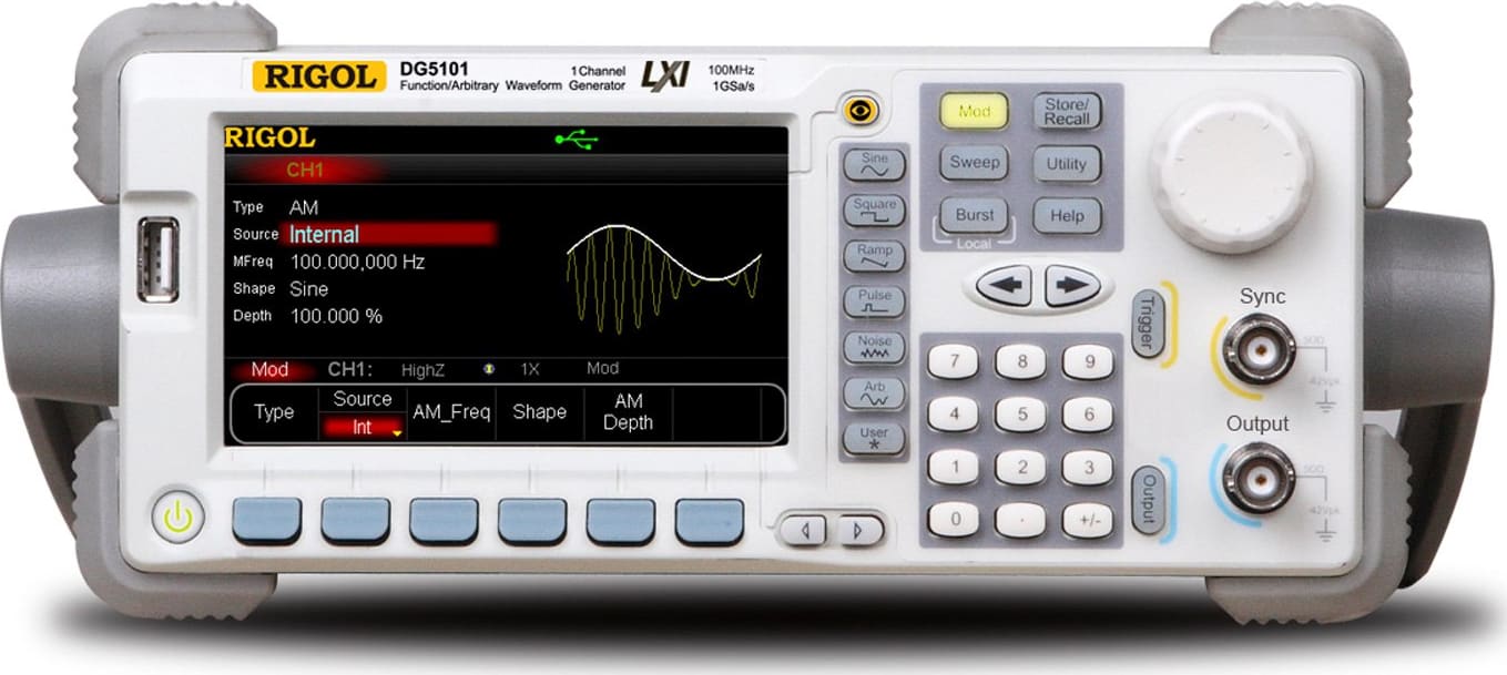 Rigol DG5101 - 100 MHz 1 Channel Arbitrary Waveform Function Generator