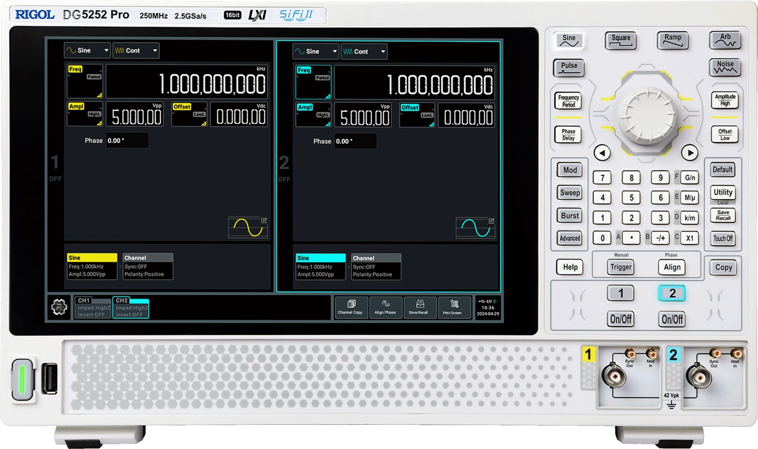 Rigol DG5252 Pro - Function/Arbitrary Waveform Generator (2 Channel / 250 MHz)