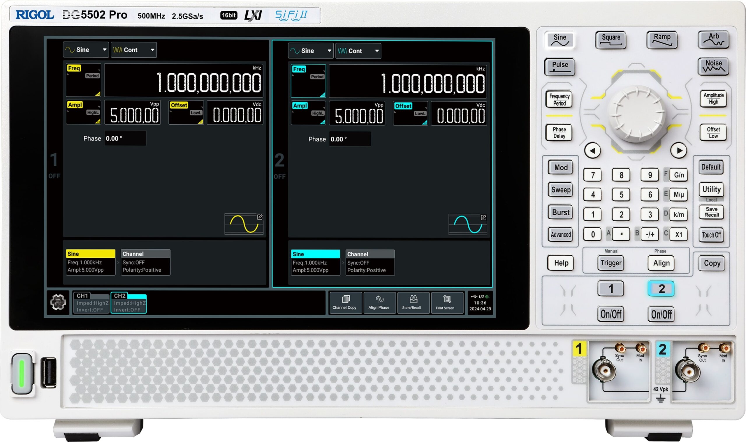 Rigol DG5502 Pro - Function/Arbitrary Waveform Generator (2 Channel / 500 MHz)