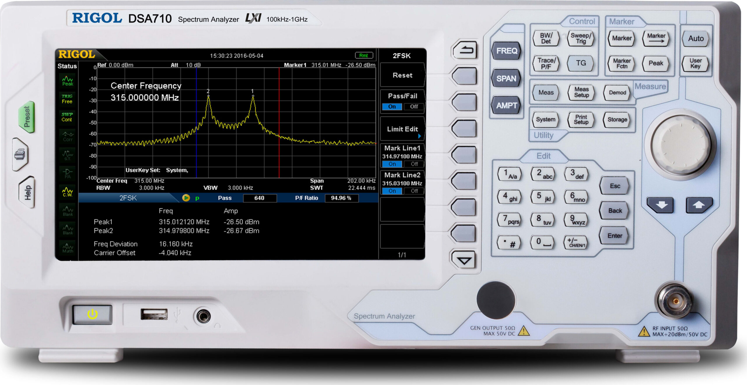 Rigol DSA710 Spectrum Analyzer 100kHz to 1GHz