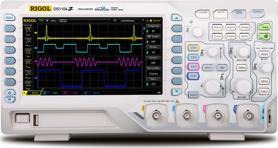 Rigol DS1104Z-S 100 MHz + 25 MHz Digital Oscilloscope with 2ch Signal Source
