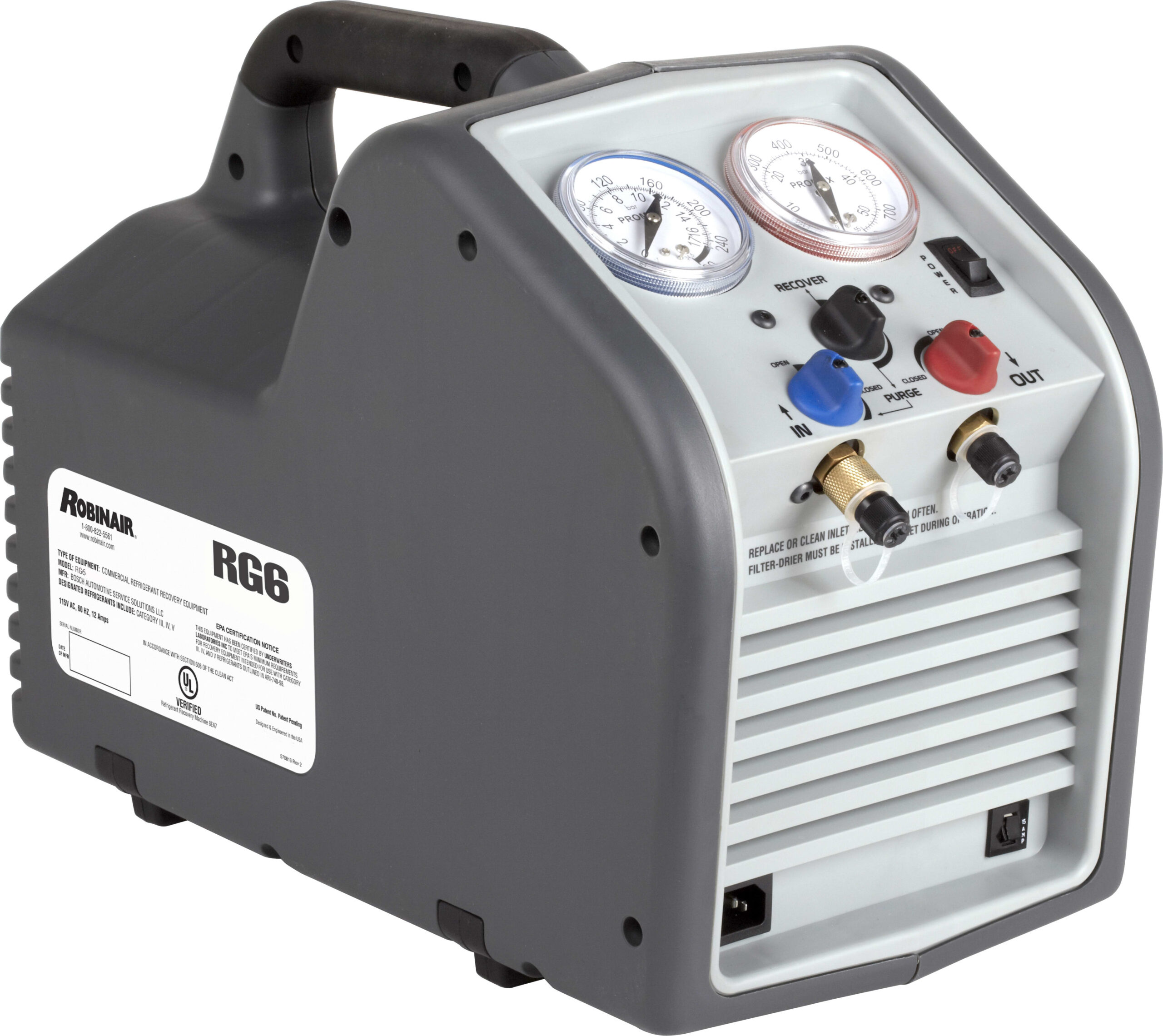 Robinair RG6-230 - Portable Recovery Machine - 230 Volt Version