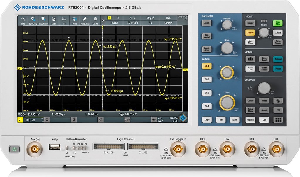 Rohde & Schwarz RTB2K-COM4-B - Mixed Signal Oscilloscopes (MSO) - Channels: 4, Bandwidth: 300 Mhz, Sampling Rate: 2.5 GS/S