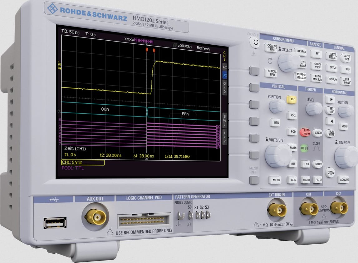 Rohde & Schwarz HMO 1212 Digital Oscilloscope (100 MHz bandwidth, 2 channels)