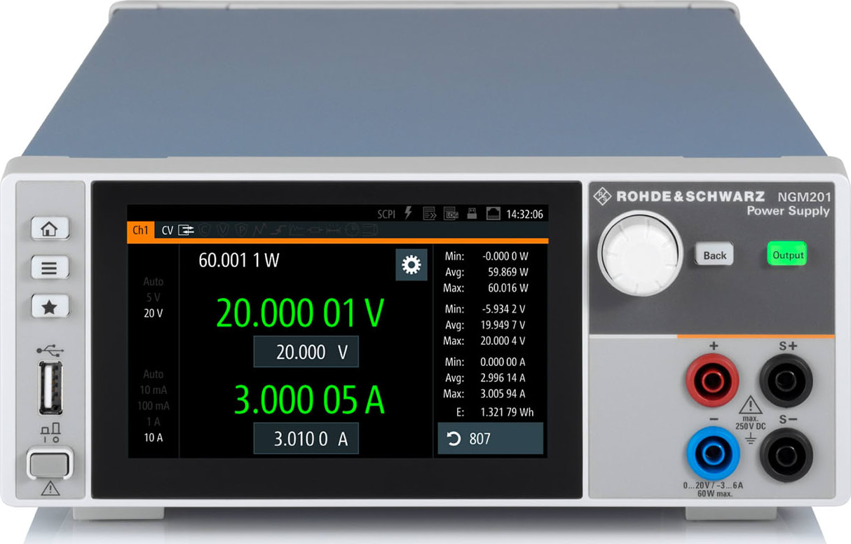Rohde and Schwarz NGM201 - Single Channel DC Power Supply (0-20V, 60W)