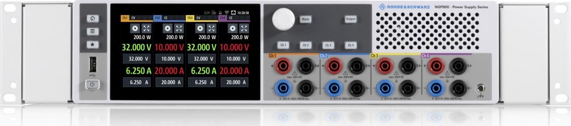 Rohde & Schwarz NGP804 - 4 Channel Power Supply 800W/32V/20A (Catalog 5601.4007.02)