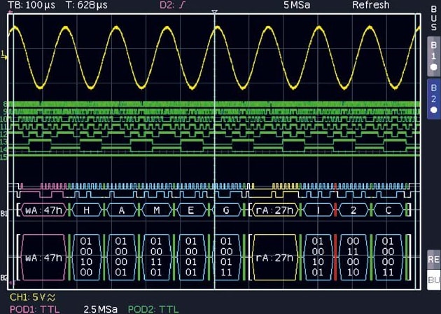Rohde & Schwarz HOO10 Analysis of I2C, SPI and UART/RS-232 Signals on Analog and Logic Channels