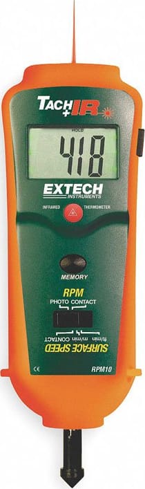 Extech RPM10-NISTL Tachometers - Detection Type: Contact, Display (Tachometer): LCD, Style of Tachometer: Handheld