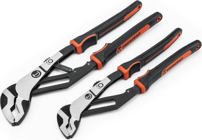 Crescent RTABCGSET2 - Tongue and Groove Plier Set, 2pc, 10', 12', Auto-bite, Alloy Steel, RTAB Series