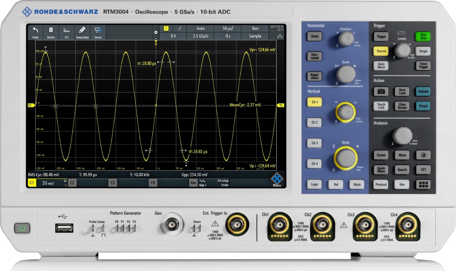 Rohde & Schwarz RTM3004-OB Digital Oscilloscopes - Bandwidth: 100 Mhz, Channels: 4, Sampling Rate: 2.5 GS/S