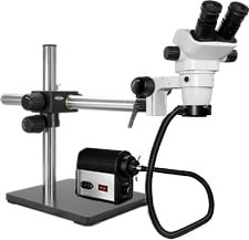 Scienscope CMO-PK5-AN-S E-Series 20° Inclination Head on 'Single Arm Boom Stand' with Fiber Optic Light