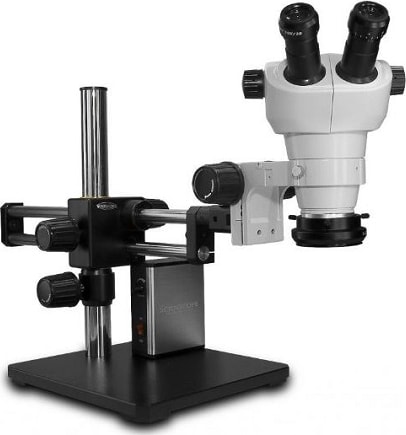 Scienscope CMO-PK5-FR-D E-Series 20deg Inclination Head on 'Dual Arm Boom Stand' with Fluorescent Ring Light