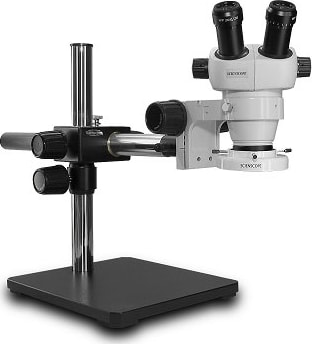 Scienscope CMO-PK5-FR-S E-Series 20° Inclination Head on 'Single Arm Boom Stand' with Fluorescent Ring Light