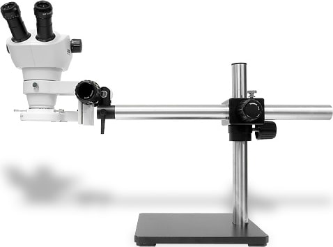 Scienscope CMO-PK5-LED-S E-Series 20° Inclination Head on 'Single Arm Boom Stand' with LED Ring Light