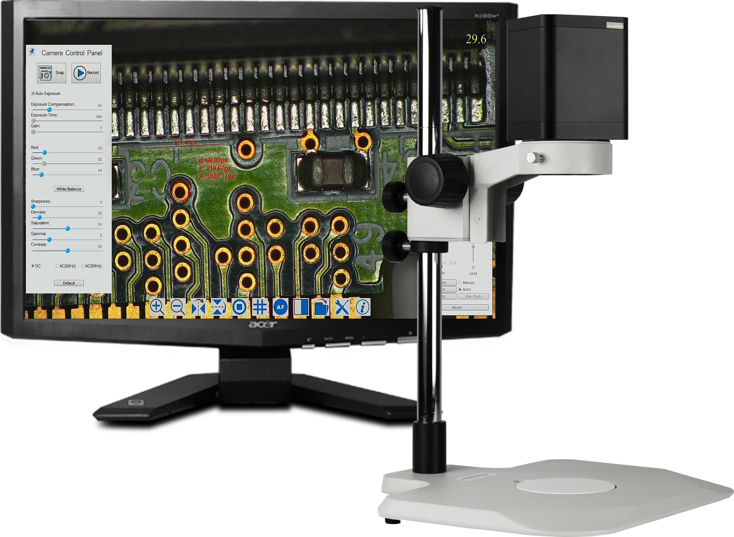 Scienscope MAC-PK1-A1-4K - 4K All-One Camera, Integ. Optics & Lighting, 80x Max, Lab-Style Stand