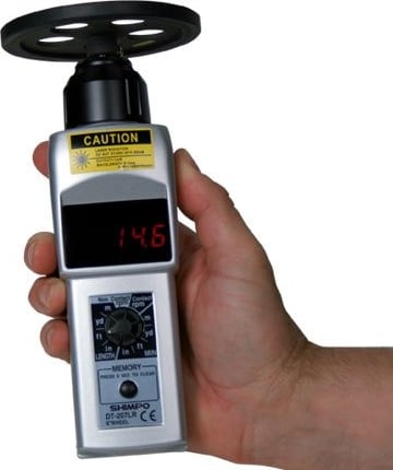Shimpo DT-207LR-S12 - Combination LED Tachometer, Laser Sensor, Contact Adapter for Use with Included 12” Contact Wheel