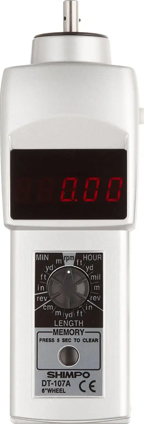 Shimpo DT-107A - LED Contact Tachometer with Included 6” Contact Wheel