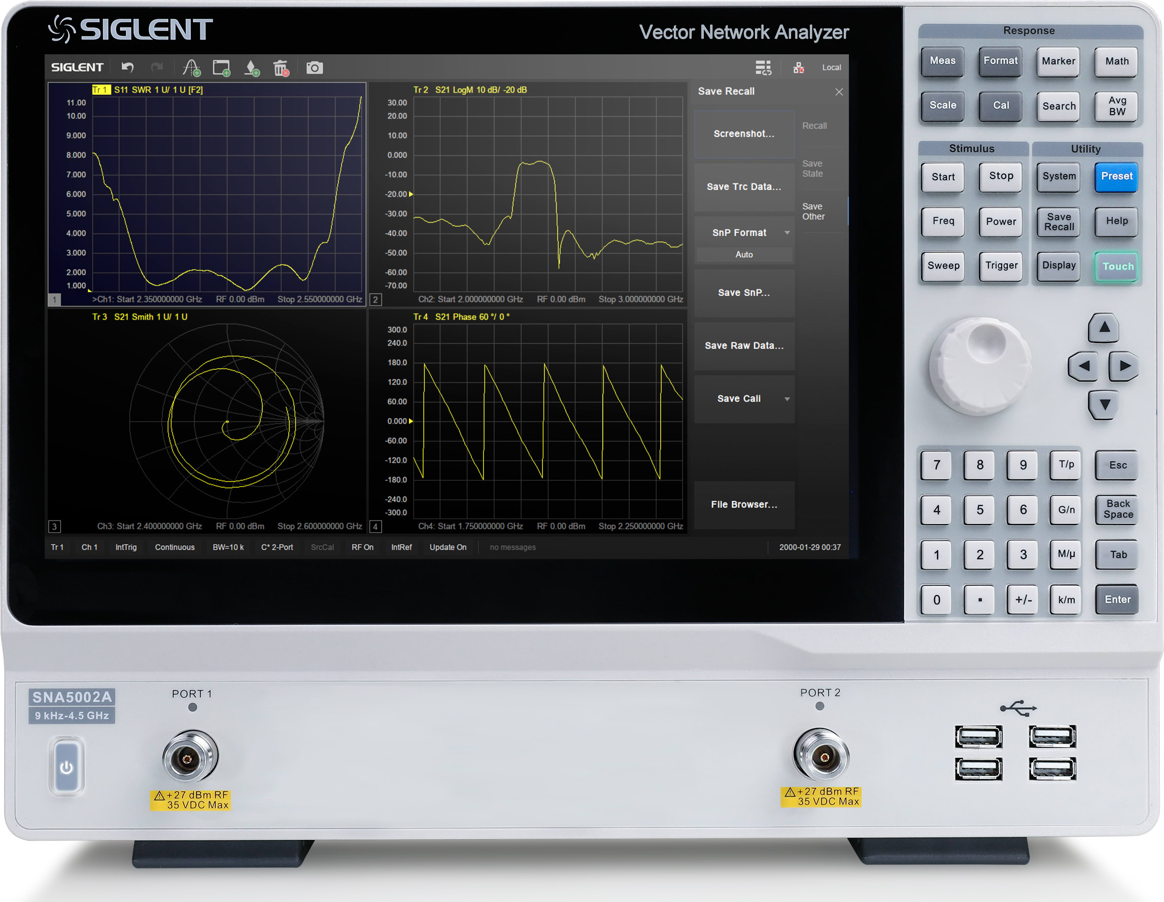 Siglent SNA5002A - Vector Network Analyzer (2 Ports, 9 kHz - 4.5 GHz)