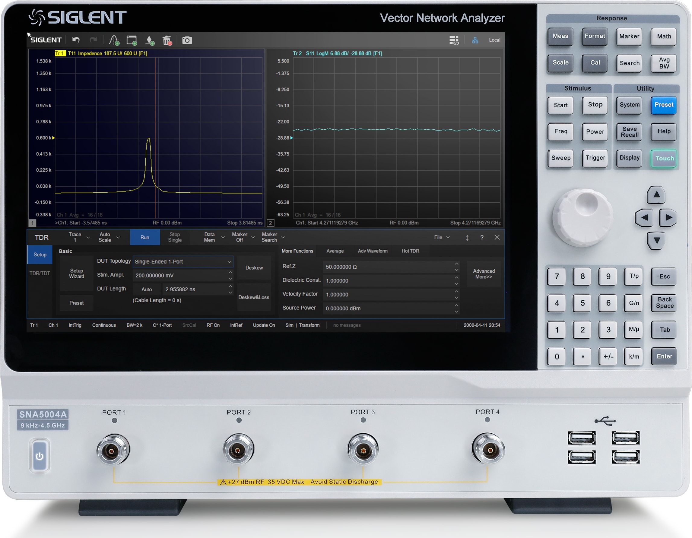 Siglent SNA5004A - Vector Network Analyzer (4 Ports, 9 kHz - 4.5 GHz)
