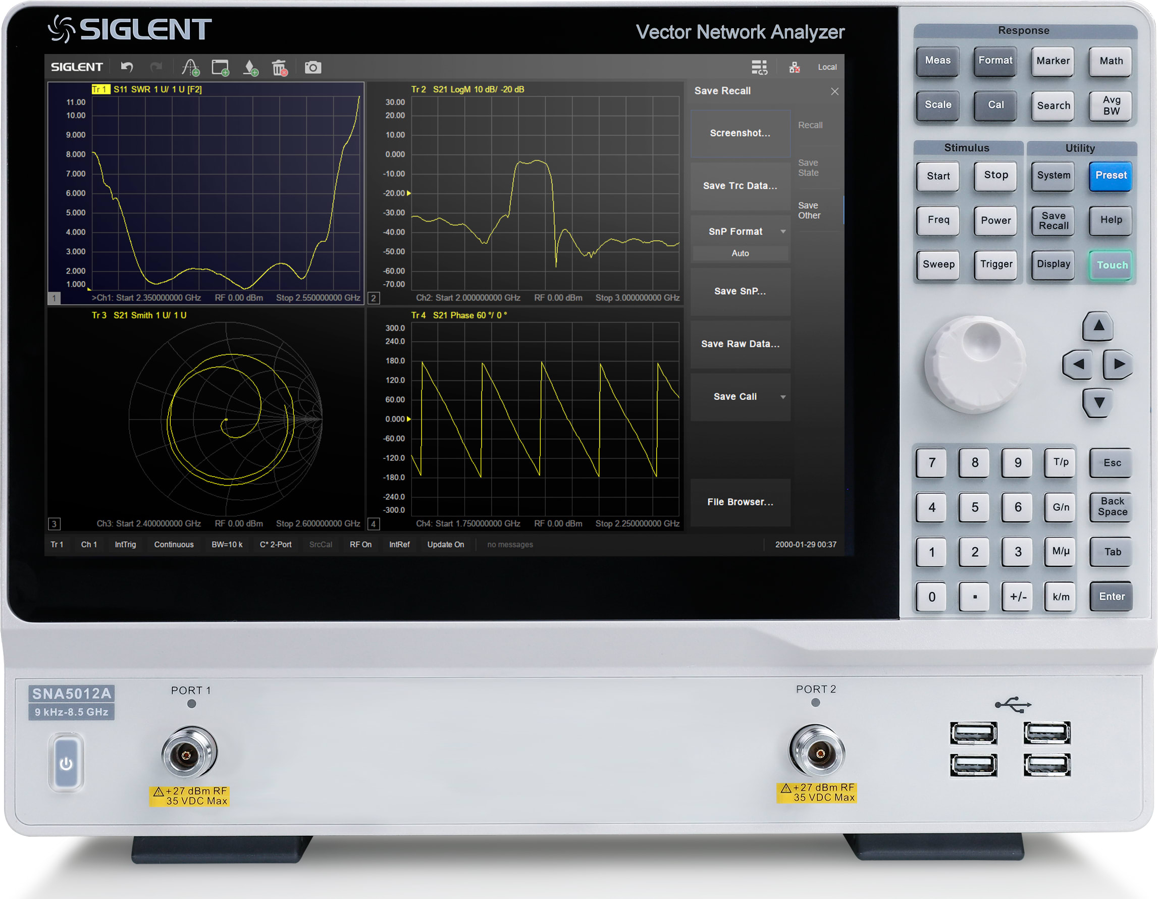 Siglent SNA5012A - Vector Network Analyzer (2 Ports, 9 kHz - 8.5 GHz)