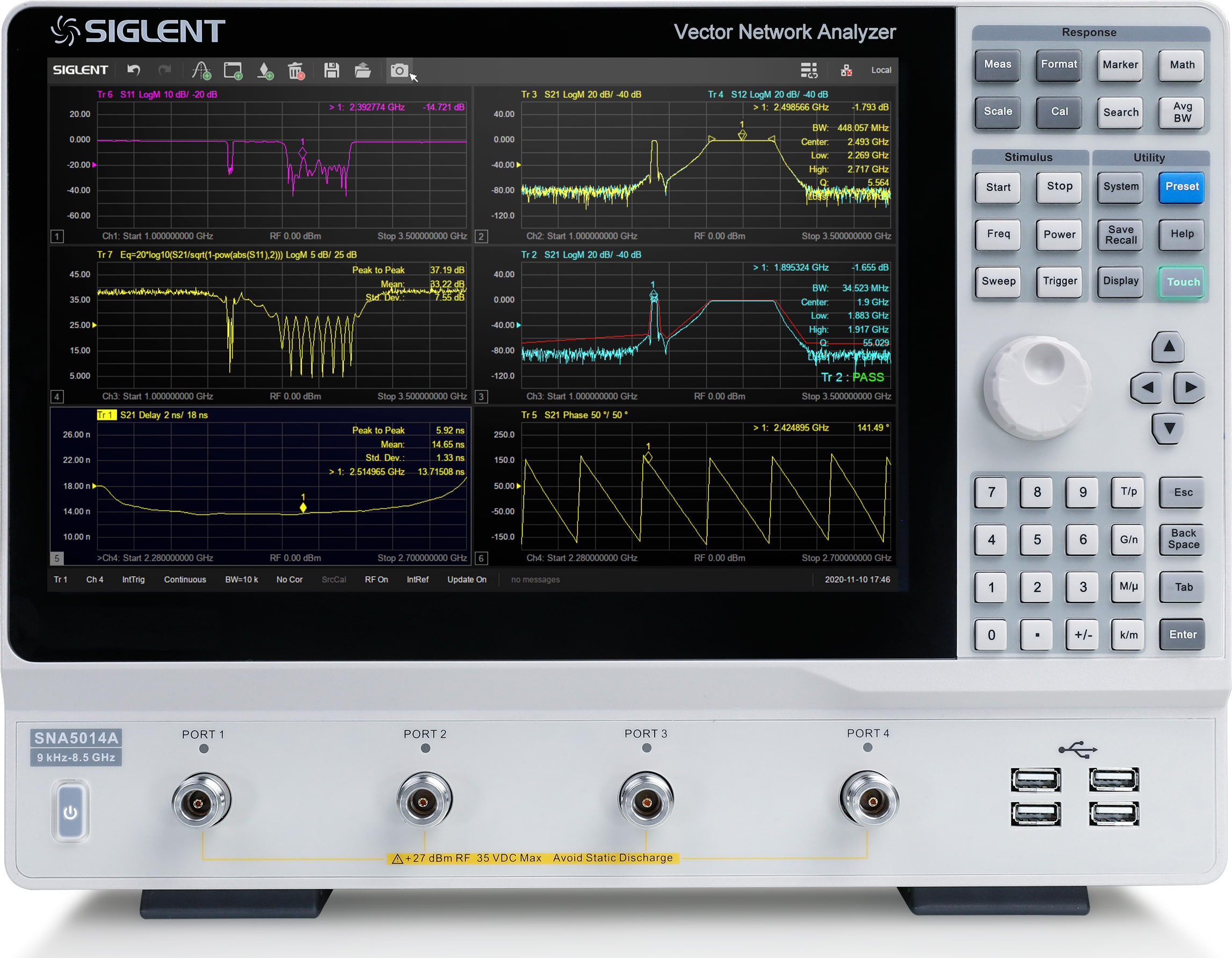Siglent SNA5014A - Vector Network Analyzer (4 Ports, 9 kHz - 8.5 GHz)