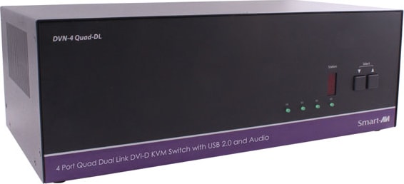 Smart-AVI DVN-4Quad-DLS - 4-Port Quad Dual-Link DVI-D KVM Switch with USB 2.0 Sharing