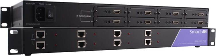 Smart-AVI RK8-HDX-POE-S - 8-Port HDMI, IR and Power Extender Rack Over Cat5e/6
