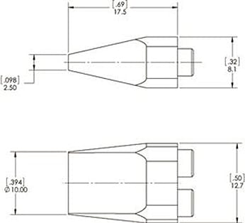 Metcal SMTC-8CH100D Cartridge, Dual, Chisel 10mm
