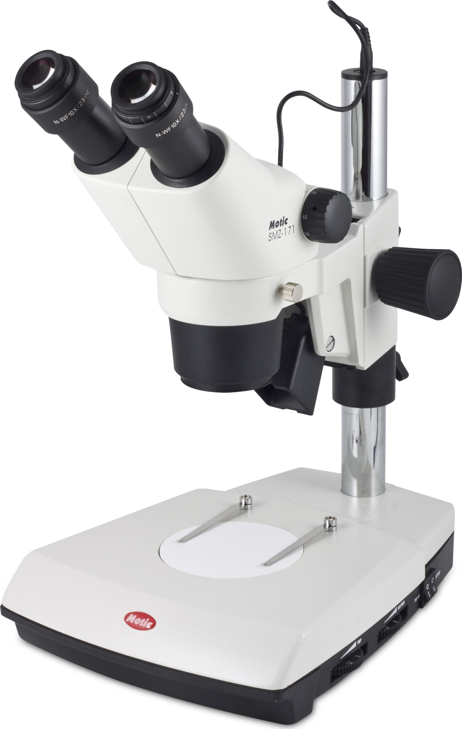 Motic SMZ-171-BLED Stereo Microscope with Pole Stand