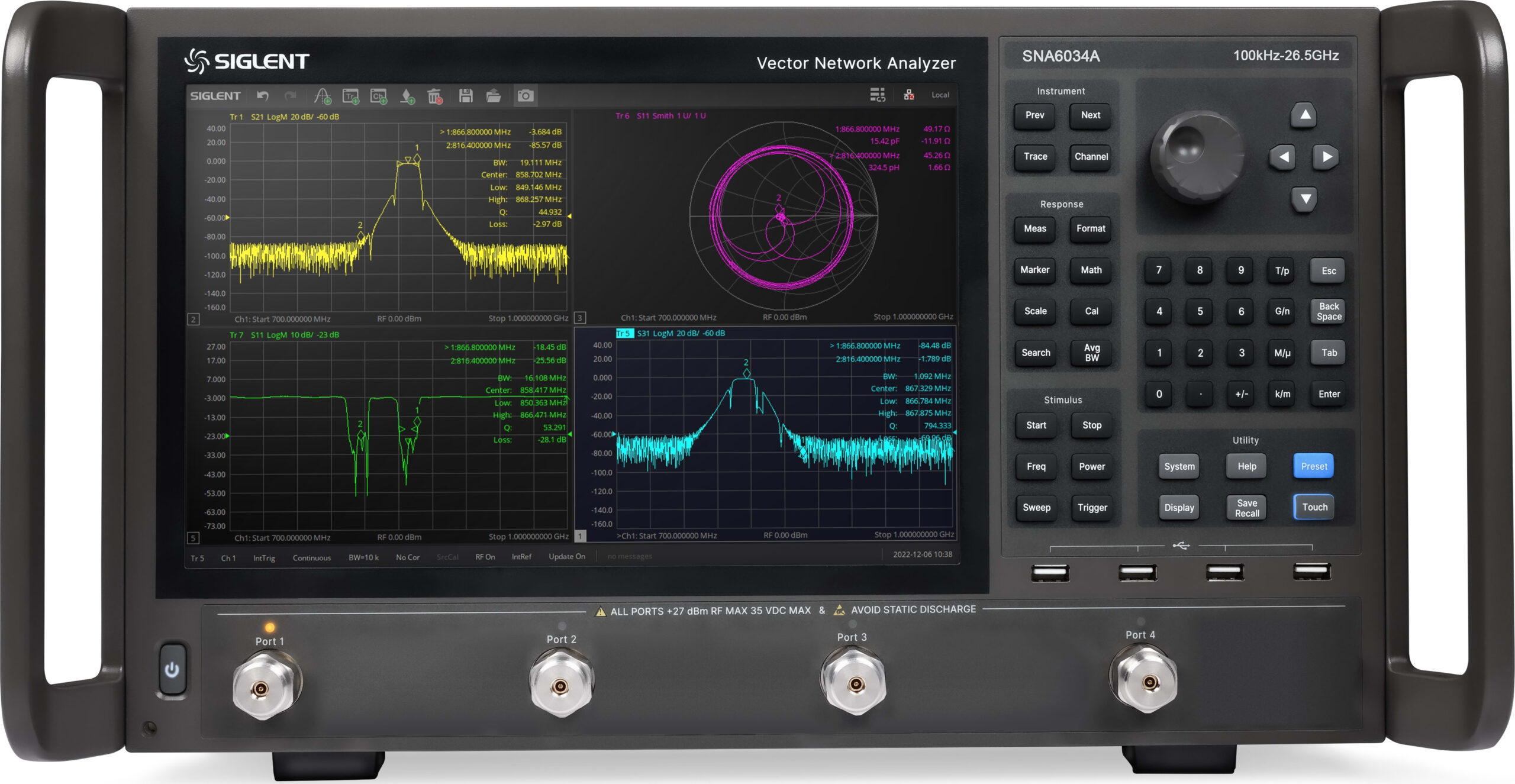 Siglent SNA6034A - Vector Network Analyzer (4 Port / 100 kHz to 26.5 GHz)