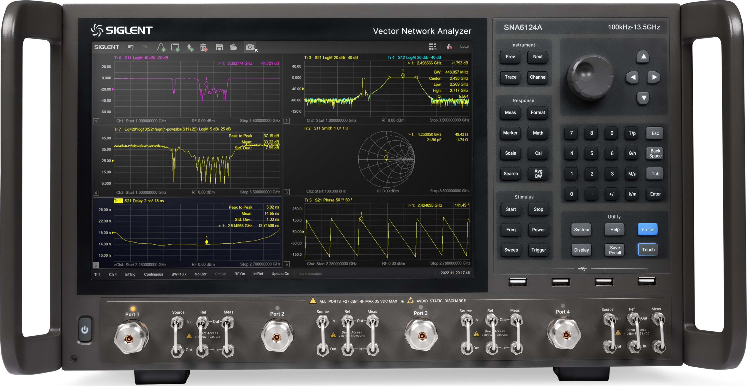 Siglent SNA6124A - Vector Network Analyzer with Direct Receiver Access (4 Port / 100kHz to 13.5 GHz)