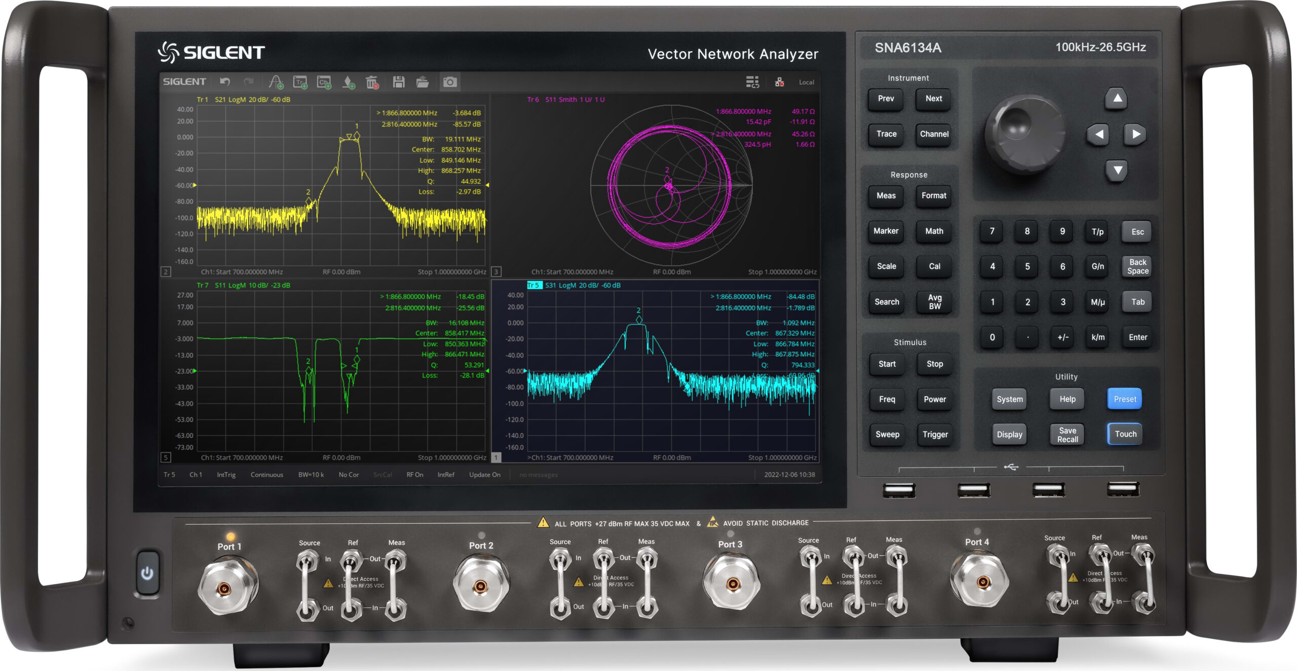 Siglent SNA6134A - Vector Network Analyzer with Direct Receiver Access (4 Port / 100kHz to 26.5GHz)