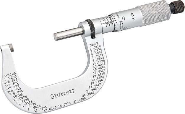 Starrett T2XRL - Outside Micrometer (1-2in Range, 0.0001in Graduations)