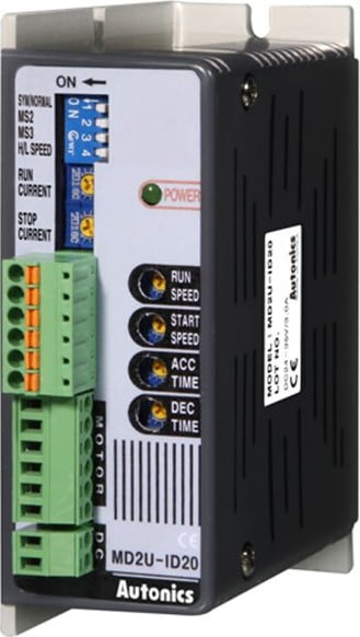 Autonics MD2U-ID20 - 2-Phase Stepper Motor Driver, 0.5-2.0A/Phase, 24-35VDC, 3A, Unipolar, Intelligent